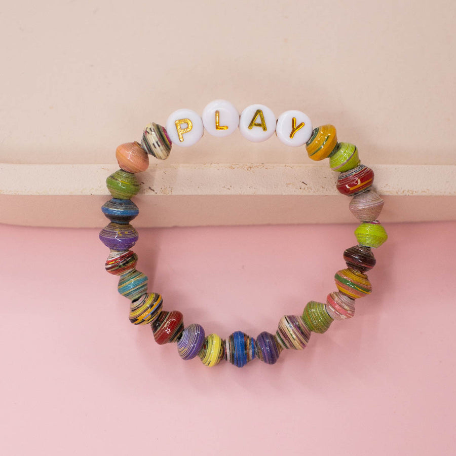 Kids jewelry handmade bracelet with letter beads and word play