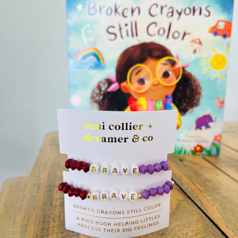 Broken Crayons Bracelet Mama + Mini + Book Set