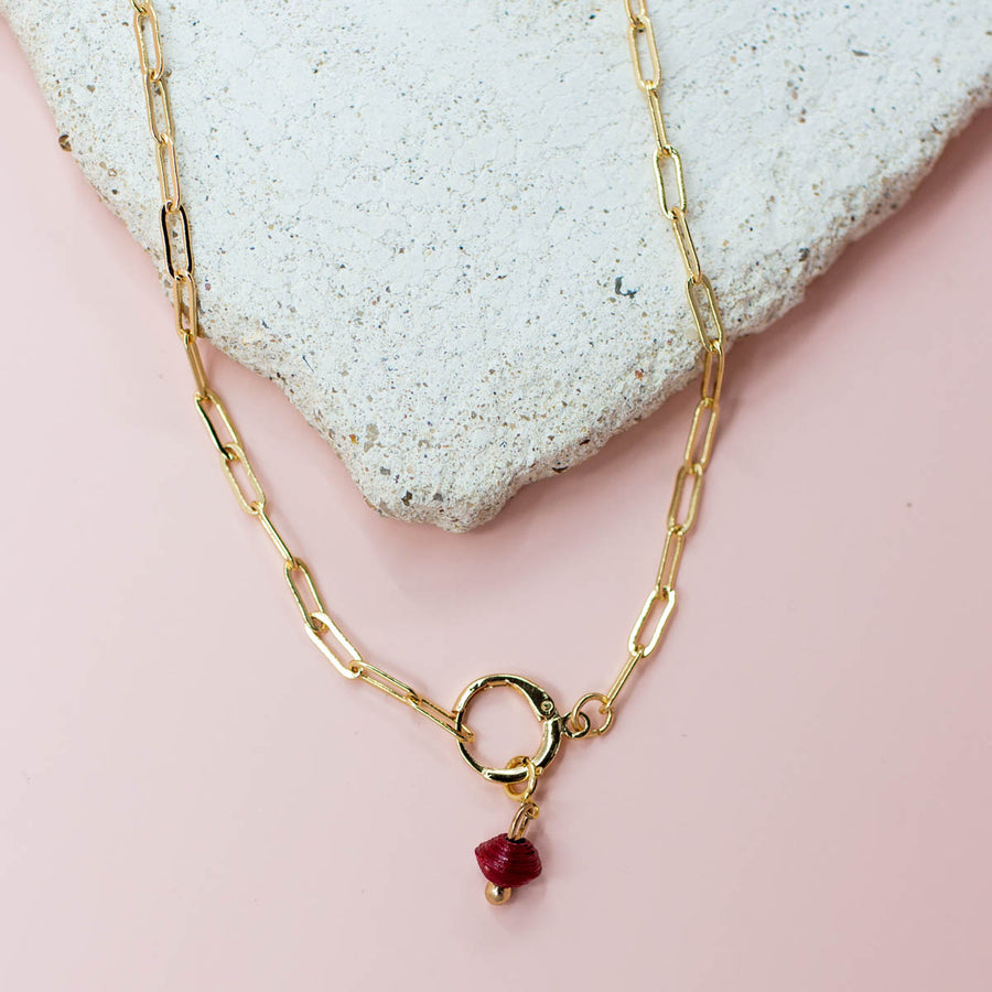 The Paperclip Necklace and Birthstone Beads