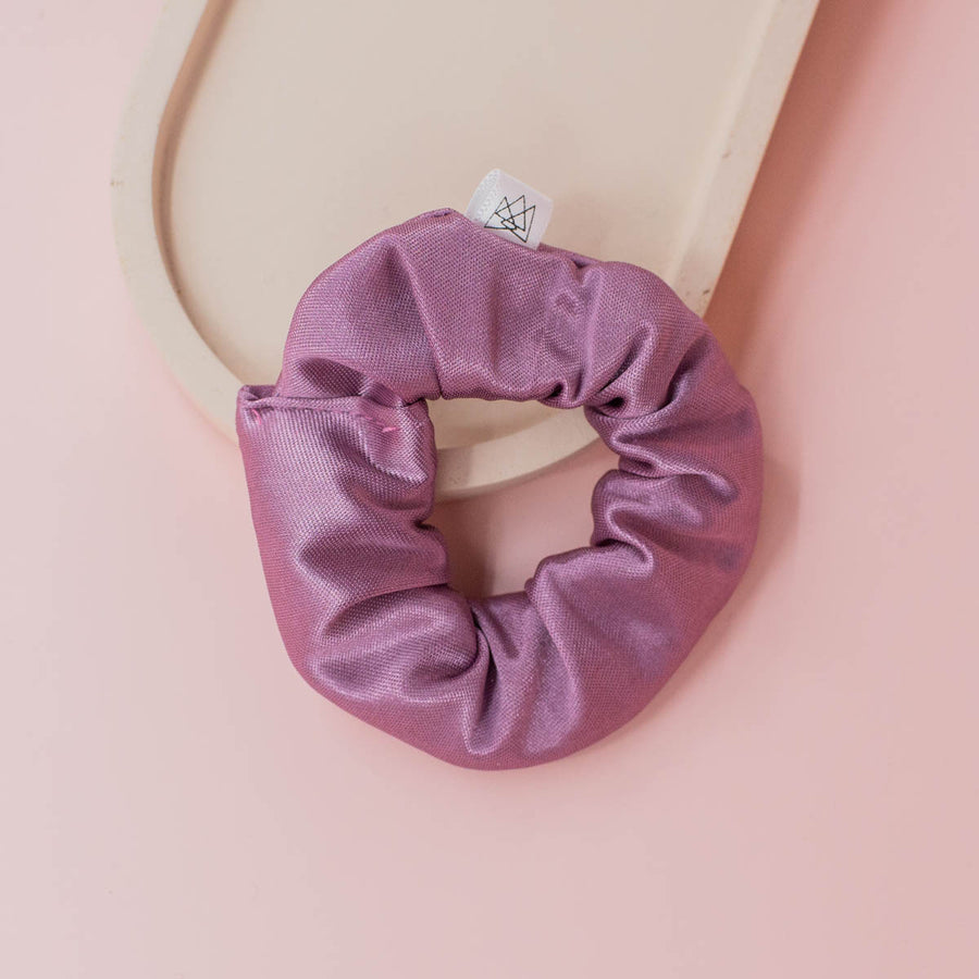 ethically made pink silky scrunchie for kids